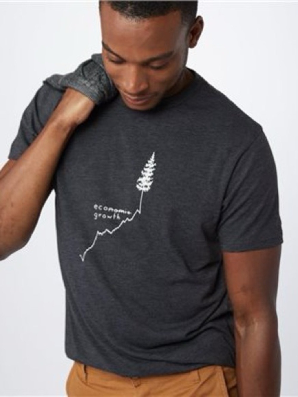 TenTree Charcoal Graphic Tee Eco Growth Tree Size L
